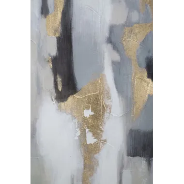 OBRAZ NA PŁÓTNIE SZARY/ZŁOTY 80x2,8x100 cm